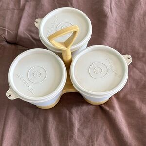 Vintage 1970s Tupperware Trio condiment caddy